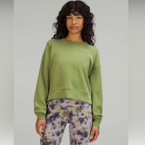 Lululemon Softstreme Perfectly Oversized Cropped Crew | Green Foliage Size 12